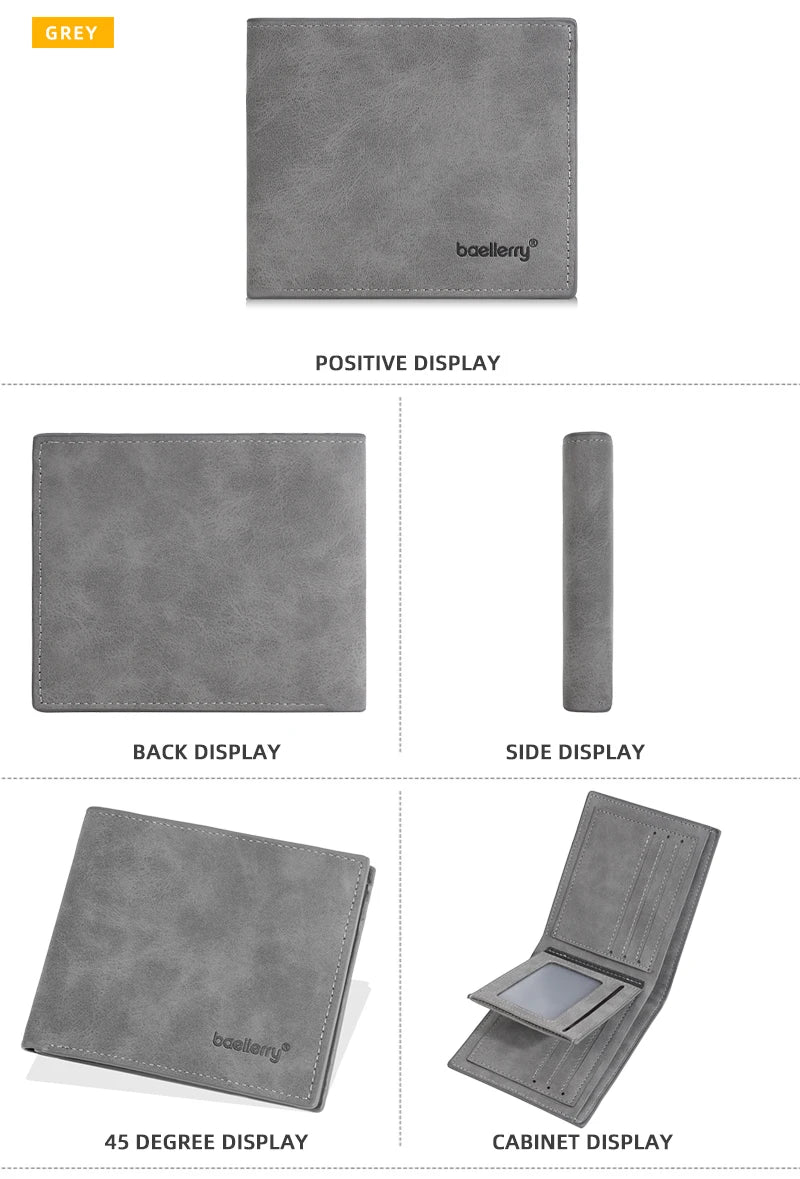 New Men's leather short wallet thin wallet Lightweight minimalist soft wallet
