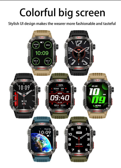 2026 Military GPS Smart Watch Money Detector Light Compass Waterproof Outdoor Sport Tracker Bluetooth Call Watch with Flashlight