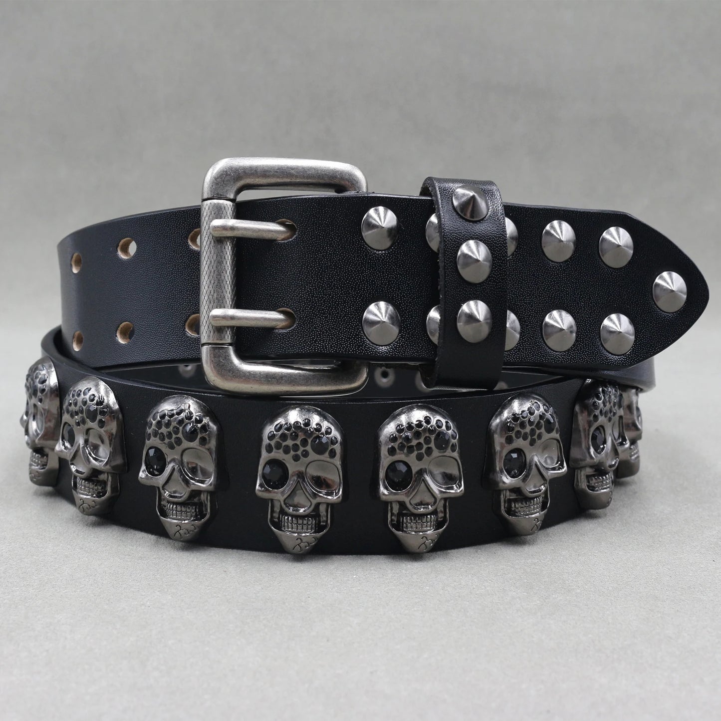 Heavy Metal Punk Belt Genuine Leather Hip Hop Belts For Men Cross Rivet Jeans belt male Strap Ceinture Homme designer belt