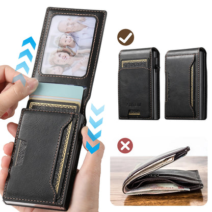 SUTENI PU Leather For Men Wallet Card Slot Wallet Flip Cover card box Pressing The Button Automatically Ejects The Card
