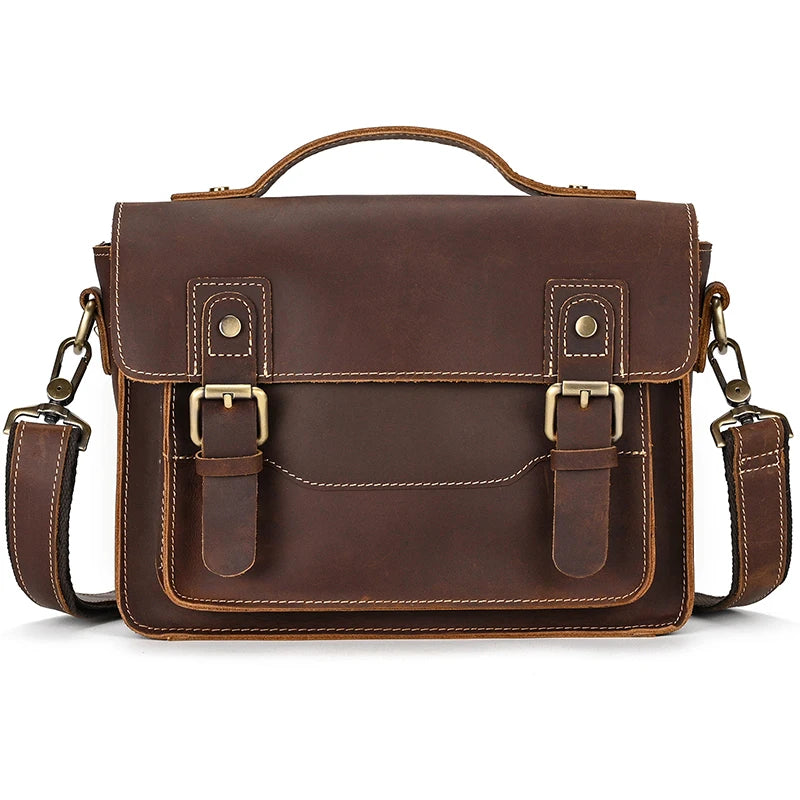 Luufan Crazy Horse Leather Men's Shoulder Bag Vintage Messenger Bags Men Male Small Travel Crossbody Bags Man Handbag Sling Bag