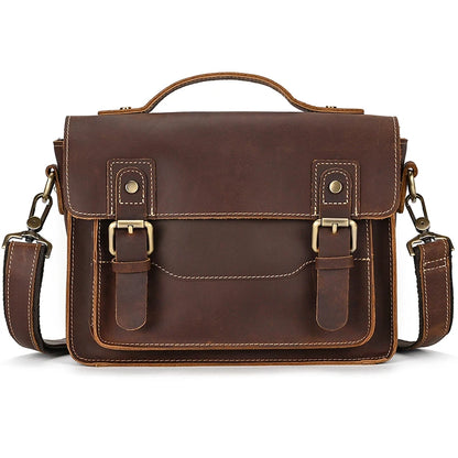 Luufan Crazy Horse Leather Men's Shoulder Bag Vintage Messenger Bags Men Male Small Travel Crossbody Bags Man Handbag Sling Bag