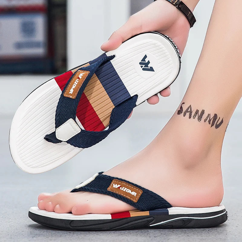 Summer new thick-soled casual flip-flops for men, anti-slip, anti-odor and wear-resistant, beach flip-flops for outdoor wear