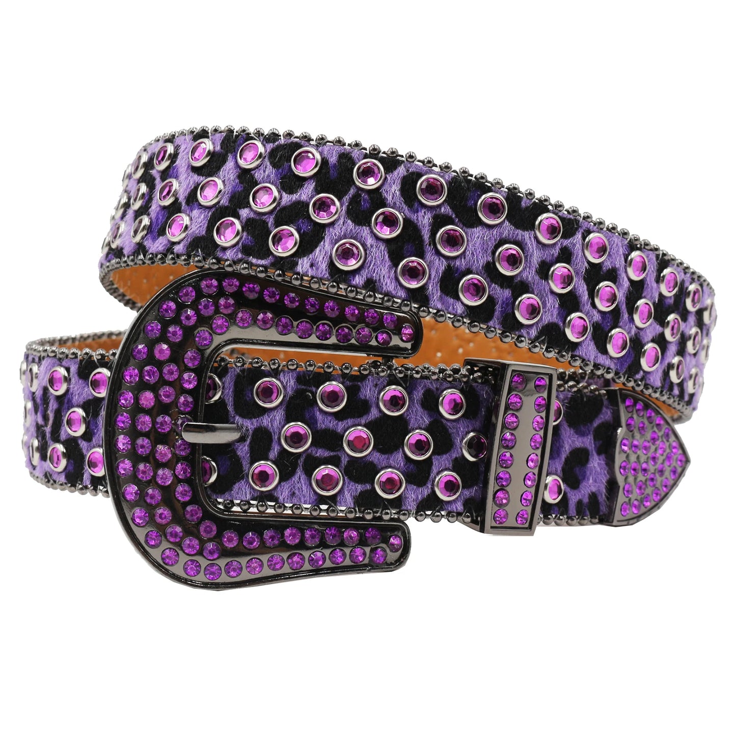 Rhinestone belt Leopard Shiny leather belts for women western rhinestone studded belt men vintage diamond  belt jeans waistbands