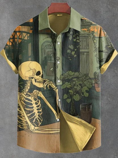 Fashion Men's Hawaiian Graphics Shirt Short Sleeved Button Down Lapel Shirt For Summer Oversized Tops  Casual Shirts For Men