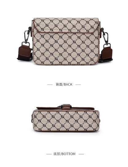 High-End Casual Shoulder Bag for Commuting Business Waterproof Daily Sling Bag Fashionable Jacquard Pattern Men's Crossbody Bag