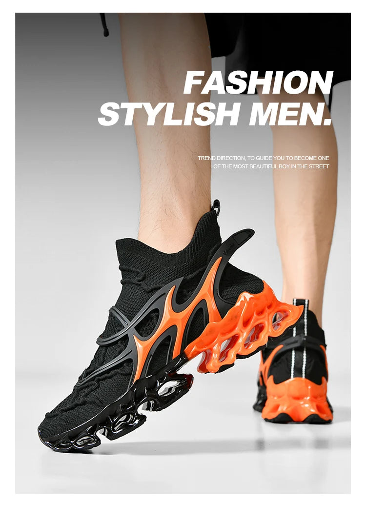 Men's Blade Type Shoes Breathable Shock Absorption Running Shoes Non-Slip Shoes For Jogging Tennis Gym Casual Walking Sneakers