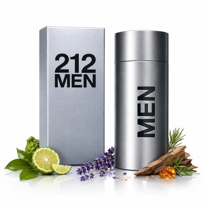 212 MEN Perfume for Men Eau De Toilette Long Lasting Fresh Citrus Woody Aromatic Fragrance Spray Bergamot Lavender Amber Daily Wear Gift 100ml