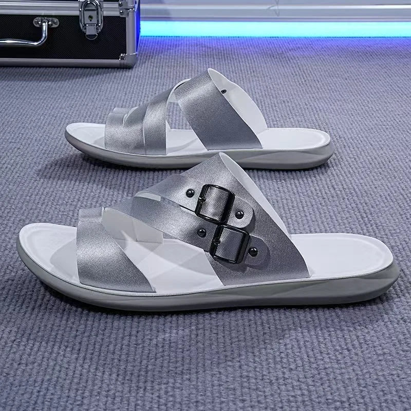 New Men's Daily Slippers Outdoor Casual Sandals Non-slip Lightweight Male Cool Slides Outdoor Man Half Drag Flip-flops Sandalias