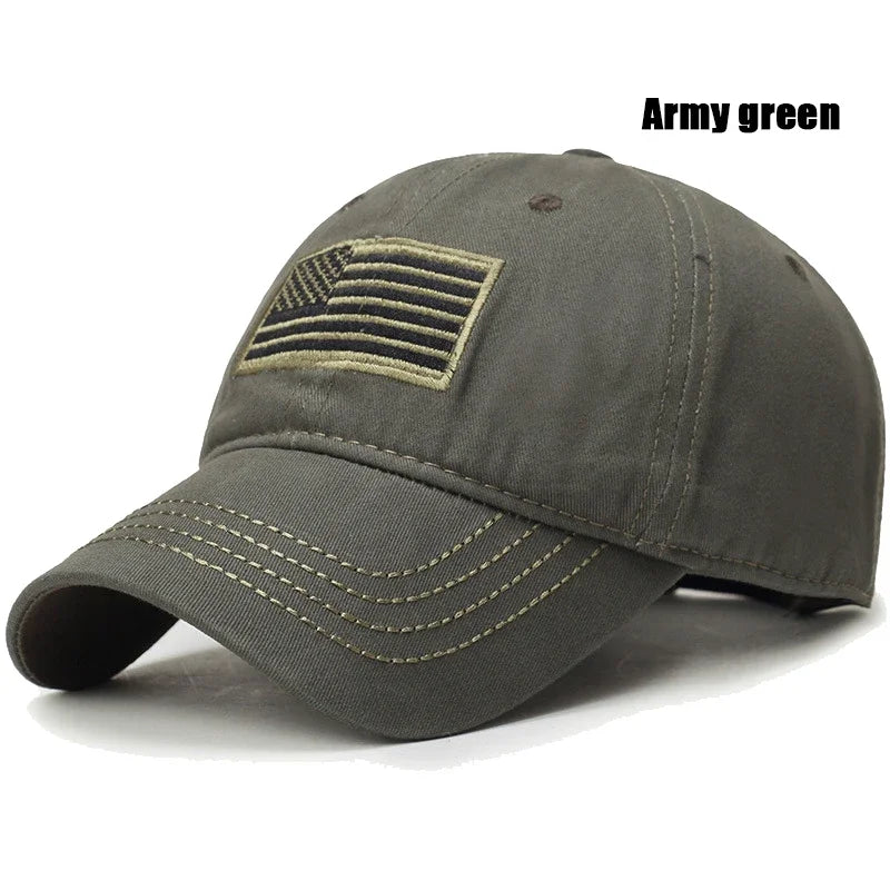 American Flag Embroidered Cotton Adjustable Soft Top Baseball Cap Sun Hat Trucker Caps Dad Hats