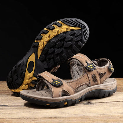 Genuine Leather Men Sandals Summer New Large Size Men Sandals Outdoor Men's Casual Shoes Fashion Sandals Slippers Big Size 38-48