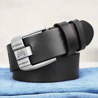 Genuine Leather Business Belt Unisex High Quality Fashion Gentlemen Waist Strap For Men Women