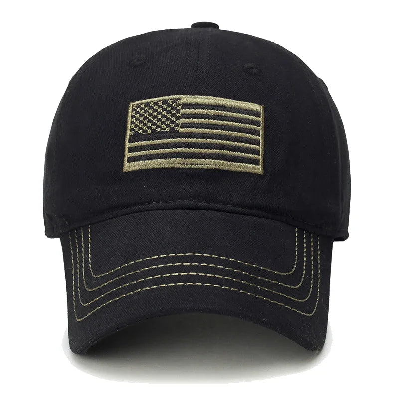 American Flag Embroidered Cotton Adjustable Soft Top Baseball Cap Sun Hat Trucker Caps Dad Hats