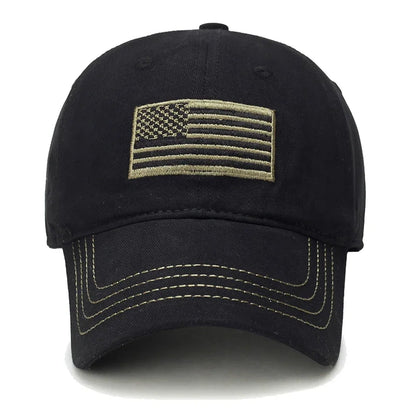 American Flag Embroidered Cotton Adjustable Soft Top Baseball Cap Sun Hat Trucker Caps Dad Hats