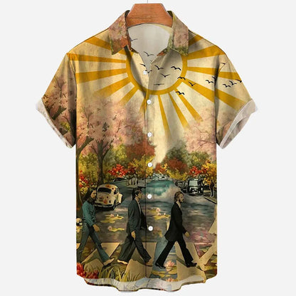 Hawaiian Shirts For Men Fashion Comfortable Unisex Short Sleeve Tops Beach Travel Surf Casual Shirts Oversized Men's Shirts