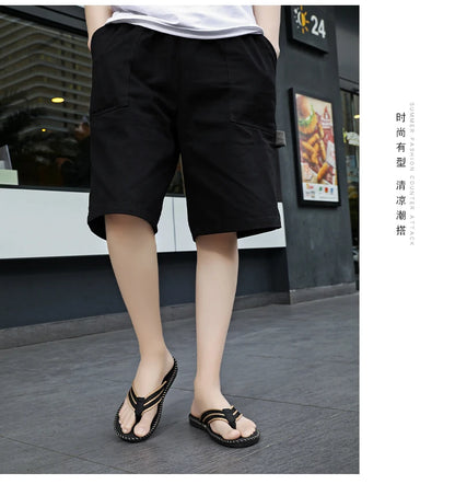 Men's flip flops summer new lightweight rubber woven slippers fashion casual outdoor sandals breathable anti slip beach shoes
