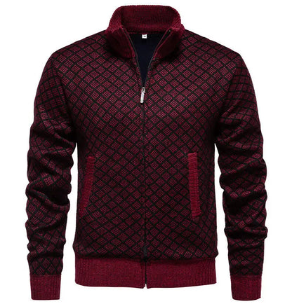 Men's knit sweater Korean version of the new trend of fall and winter casual collar sweater cardigan jacket men's clothing