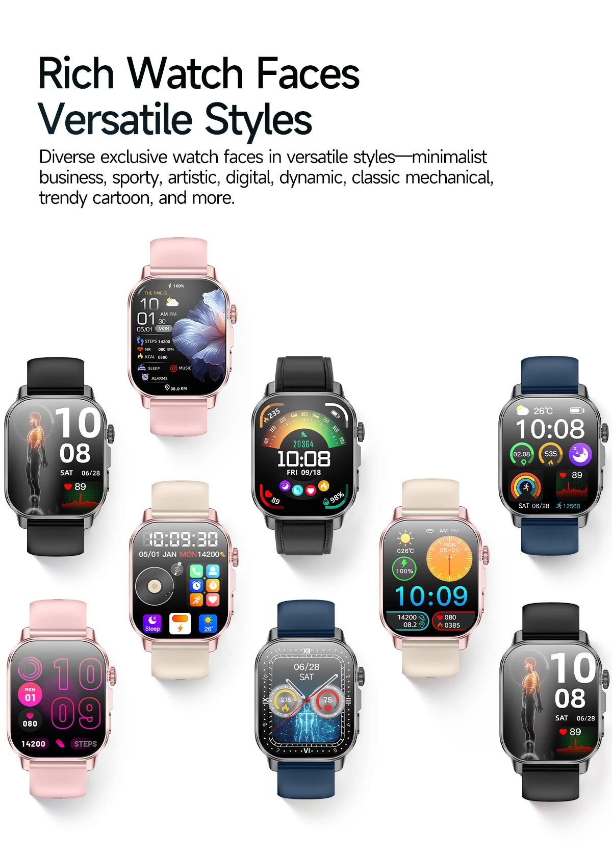 2026 Top Nursing Grade ECG+PPG Smart Watch Men Accurate Blood Pressure Lipids Uric Acid 2.0-inch AMOLED Screen HD Call Watch Men