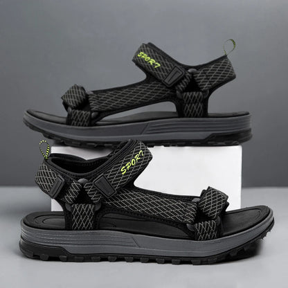 Summer Outdoor Sport Men Sandals Open Toe Breathable Casual Beach Shoe Black Antiskid Fashion Walking Sandalias