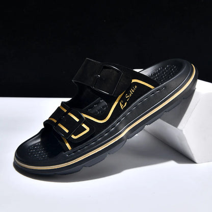 Men's Slippers 2026 Summer Outdoor Beach Sandals Non Slip Flip Flops New Flat Slippers High Quality Men's Shoes Home Slippers