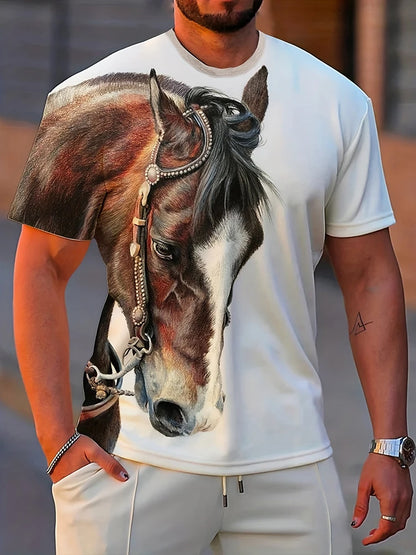 Hip-hop Style Cartoon Bear Print Men's T-shirt Summer Casual Everyday Top Urban Street Fashion Men's Oversized Short Sleeve Tees