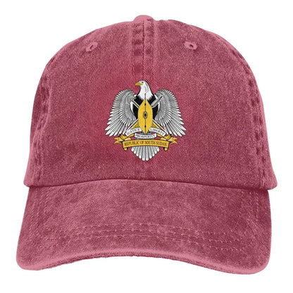 Men Baseball Cap South Sudan Emblem Charcoal Washed Denim Classic Vintage Cotton Dad Trucker Hat Unisex Adult