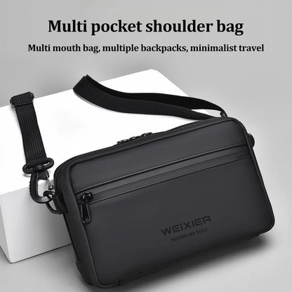 Fashionable Multi-Layer Shoulder Bag,Hand-Held Casual Crossbody Bag, Suitable for Commuting, Daily Use,Black Business Travel Bag