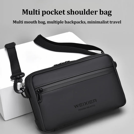 Fashionable Multi-Layer Shoulder Bag,Hand-Held Casual Crossbody Bag, Suitable for Commuting, Daily Use,Black Business Travel Bag