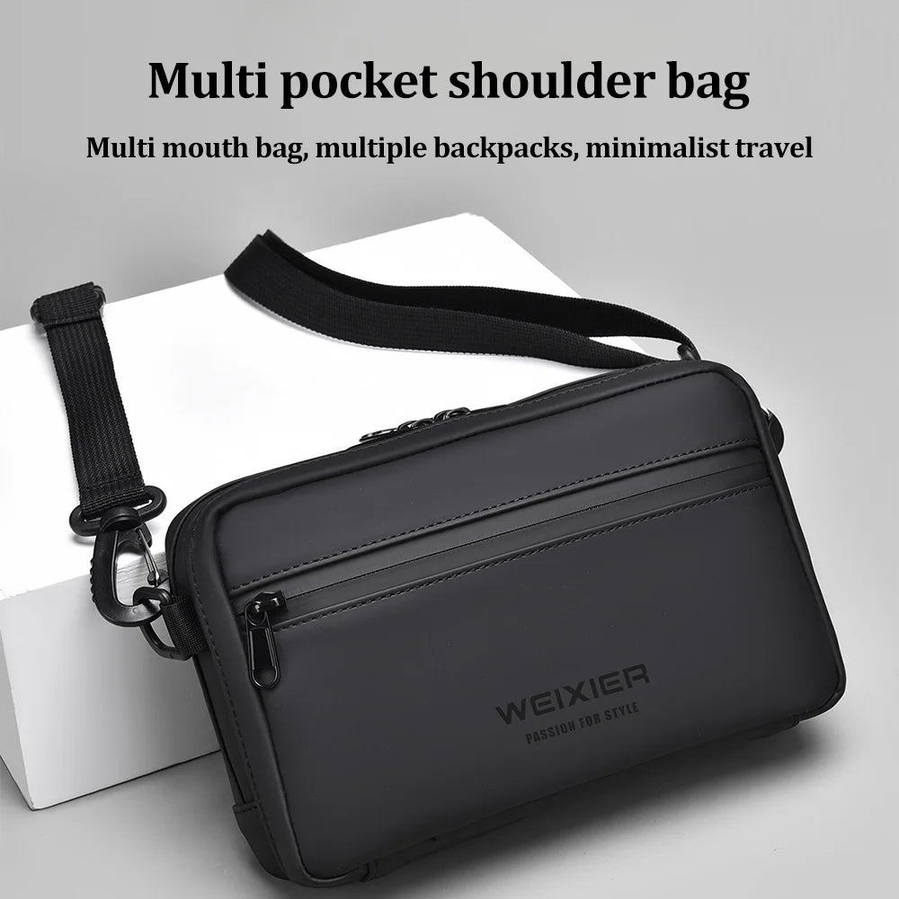 Fashionable Multi-Layer Shoulder Bag,Hand-Held Casual Crossbody Bag, Suitable for Commuting, Daily Use,Black Business Travel Bag