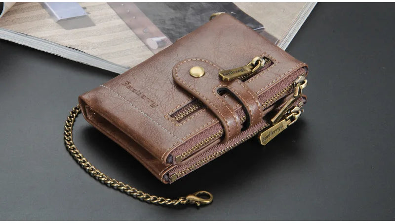 New Men Wallets Name Engraving 11 Card Holders Men Short Purse Double Zipper Coin Pocket High Quality Male Purse Cartera
