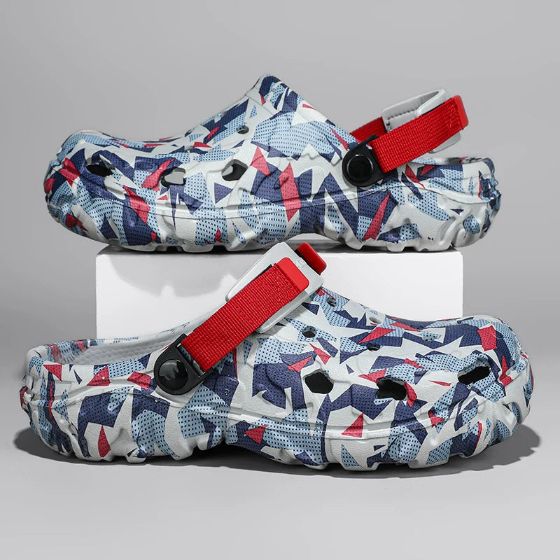 Size 40-47 Men Sandals Casual Street Light EVA Men's Casual Shoes Hole Shoes Clogs Home Garden Outdoor Male Beach Flat Slippers