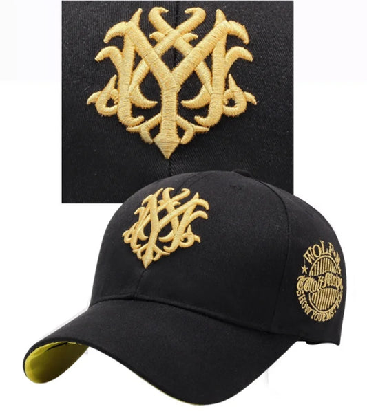Vintage Gothic Embroidered "NY" Baseball Cap – Adjustable Cotton Snapback Hat for Men Women, Casual Outdoor Sun Hat