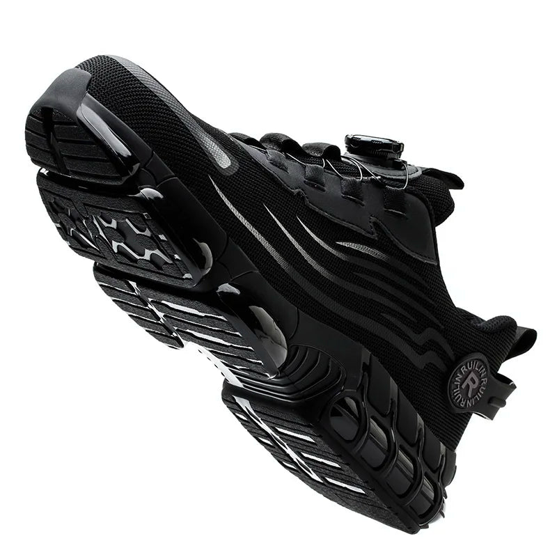 Men's Safety Shoes Protection And Elastic Safety Boots Fashionable Casual Shoes Breathable Odor Protection Men's Work Shoes