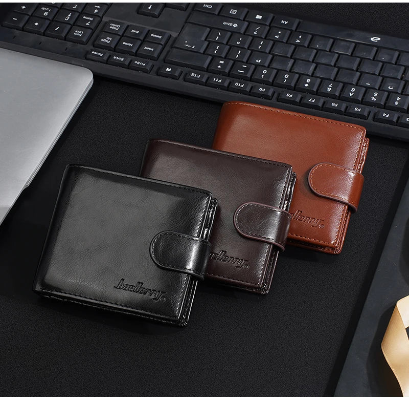 Baellerry New Short Men Wallets Zipper Coin Pocket Business Male Purses High Quality PU Card Holder Small Wallet For Men