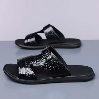 Plus Size 38-48 Hot-selling Men Slippers Sole Open Toe Beach Slides All-match Man Flip Flops Versatile Half Flats Sandals Slides