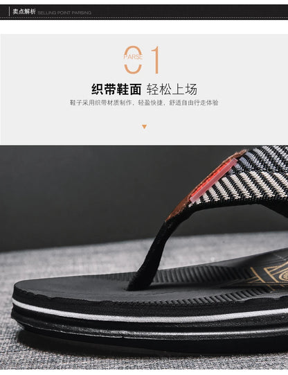 Men's Cotton Slippers Comfortable Breathable Home Footwear Soft Slip On Summer Sandals