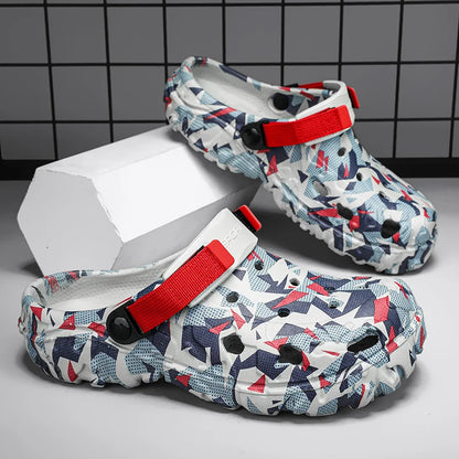 Size 40-47 Men Sandals Casual Street Light EVA Men's Casual Shoes Hole Shoes Clogs Home Garden Outdoor Male Beach Flat Slippers