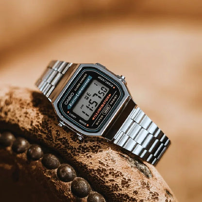 Casio A168WA-1W Retro Light Luxury Classic LED Digital Waterproof Men's Small Square Watch Quartz Movement Multifunctional Watch