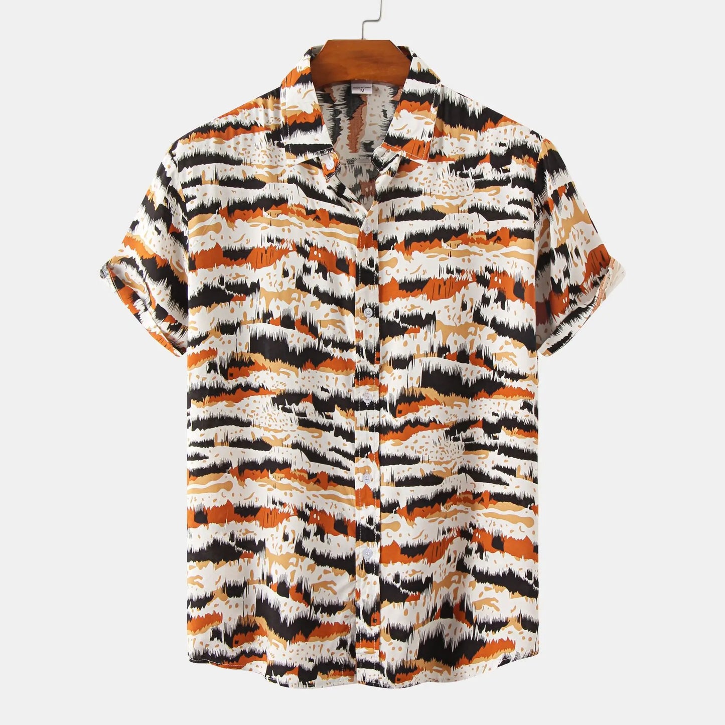 Hawaiian Summer Men's Casual Shirt Social Beach Style Short Sleeve Large Flower Print Chinese Resort Retro Loose Shirt