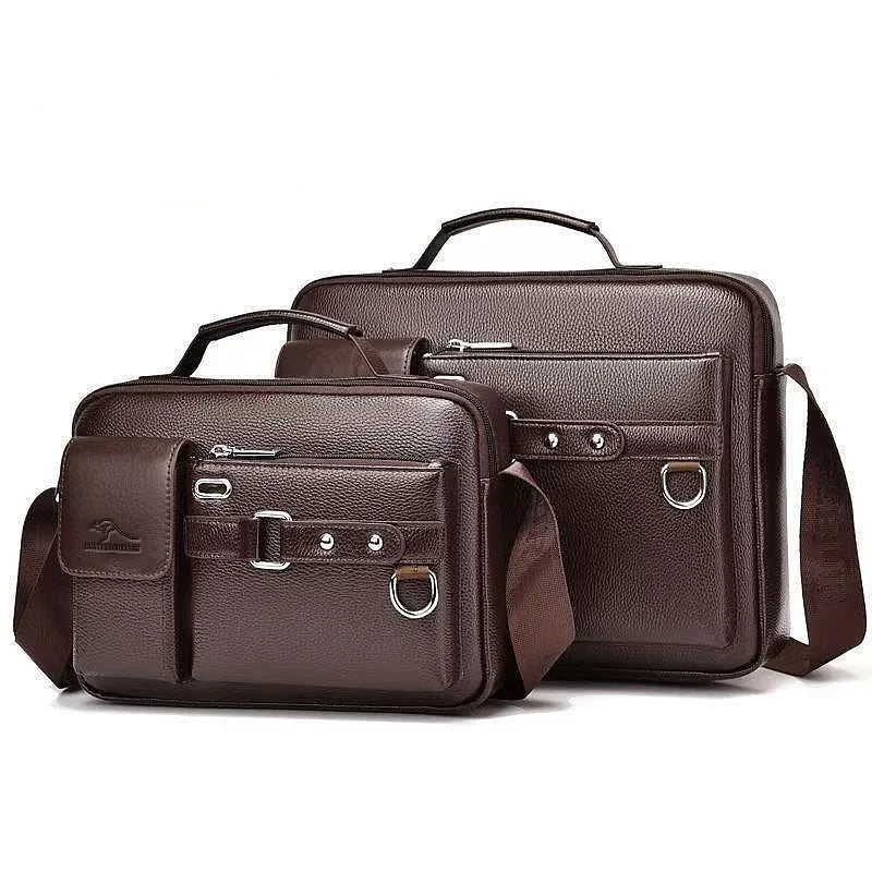 Men's Retro Messenger Bag Waterproof Large Capacity Laptop Briefcase for Office Travel School