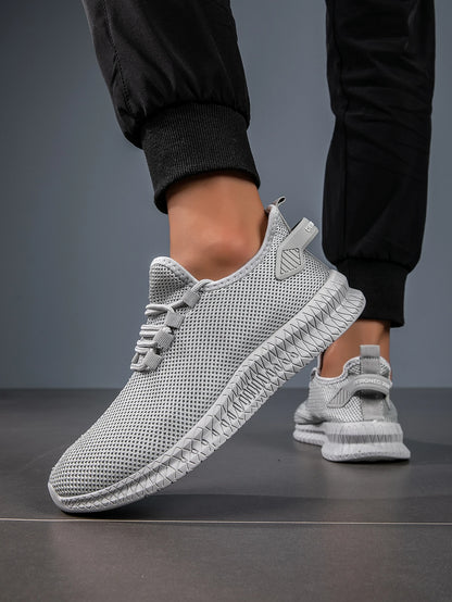 Men's Lightweight Breathable Running Shoes with Lace-Up Design Comfortable All-Day Versatile Fashionable Mesh Upper