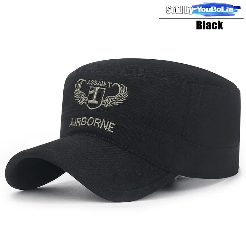AIRBORNE Airborne Commando Cadet Flat Cap Sun Hat Trucker Caps Dad Hats