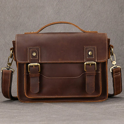 Luufan Crazy Horse Leather Men's Shoulder Bag Vintage Messenger Bags Men Male Small Travel Crossbody Bags Man Handbag Sling Bag