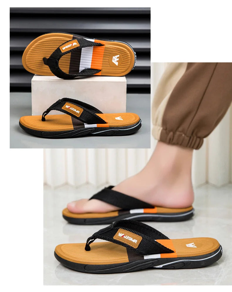Summer new thick-soled casual flip-flops for men, anti-slip, anti-odor and wear-resistant, beach flip-flops for outdoor wear