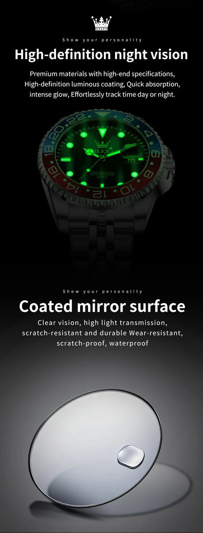 OLEVS 5657 Mens Watch Original Stainless Steel Date Quartz Watch Waterproof Luminous Sports Watches For Man Box Gifts Reloj