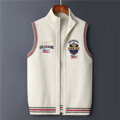 Cardigan Knitted Vest jacket Sweater Men Korea Clothing Casual Sleeveless Jackets Male Pullover Kint Wear Outwear Autumn