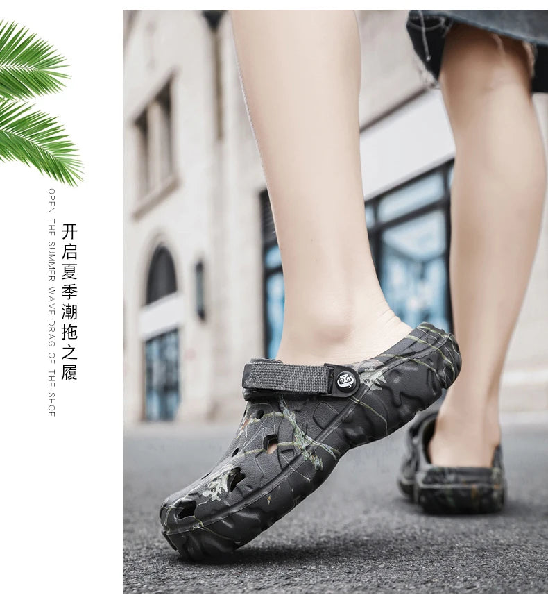 Summer Men's Clogs Sandals Home Garden Shoes Comfortable Men Women Slippers Non-Slip Soft Bottom Flip Flop Sandals Big Size46 47