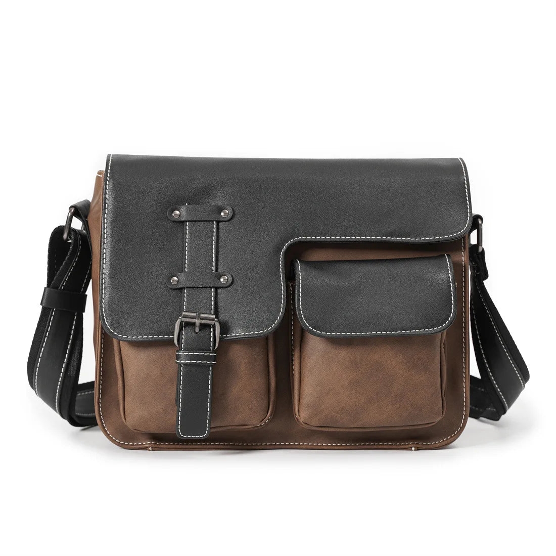 Vintage Men's Crossbody Bags Fashion Brand Design Shoulder Messenger Bag Men Falp Pockets Crossbody Bag Leather Square Satchels