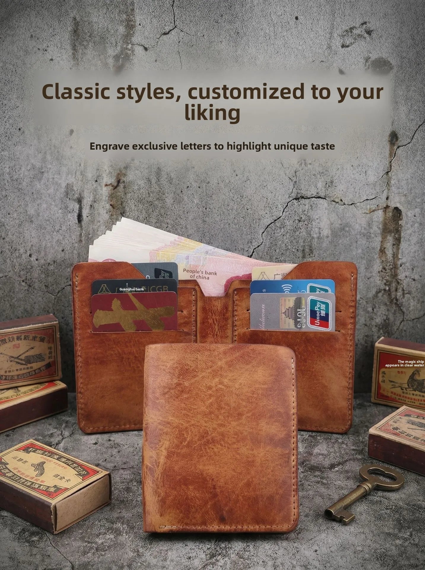 Vintage Genuine Leather Men Wallet High Quality Card Holder Large Capacity Durable Male Money Clips