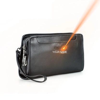 CONTACT'S Genuine Leather Handbag Men Vintage Small Cluth Bag 6 Card Holder iPad Mini Metal Lock Travel Business Pouch Bag